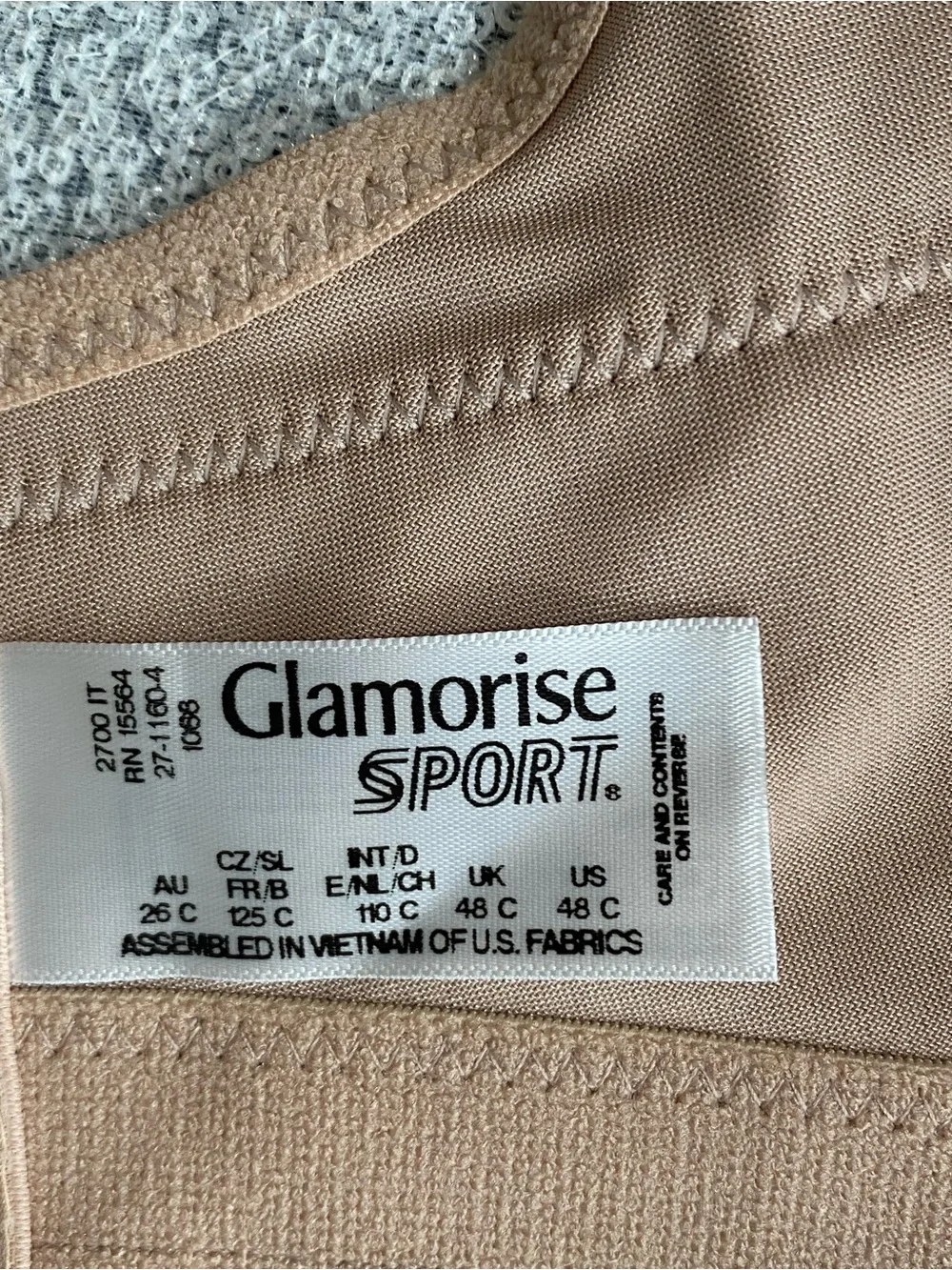 GLAMORISE Women's Plus Size No-Bounce wirefree Camisole Sports Bra Beige 48C